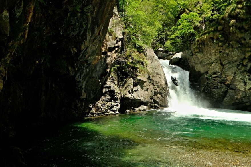 První vodopád pro mnoho kajakářů, Torrente Landwasser.