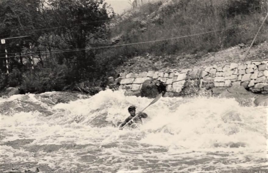 Milan Svoboda při sjezdu pod Lipnem v roce 1962.