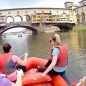 Rafting na řece Arno – sjezd přehrady San Niccolò i symbol renesanční Florencie, most Ponte Vecchio