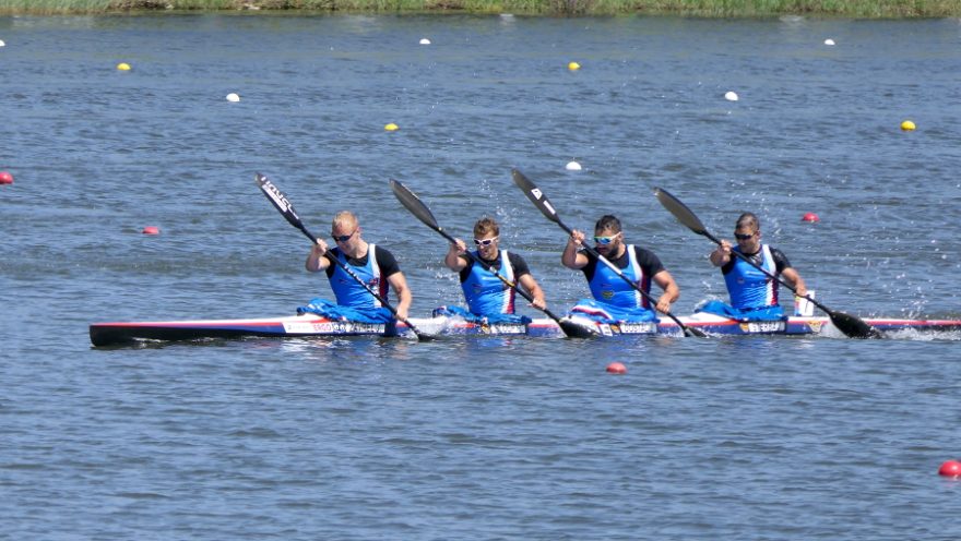 Posádka čtyřkajaku - Jakub Zavřel, Radek Šlouf, Josef Dostál a Jan Štěrba / F: ČSK